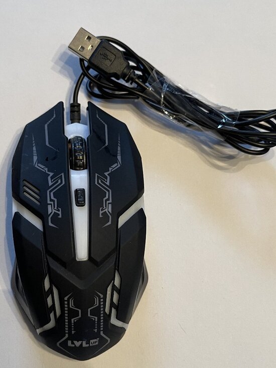 Other - LVLUP 737 Pro Gaming Mouse RGB Backlit Wired 3200 DPI Optical 6 Button - Black